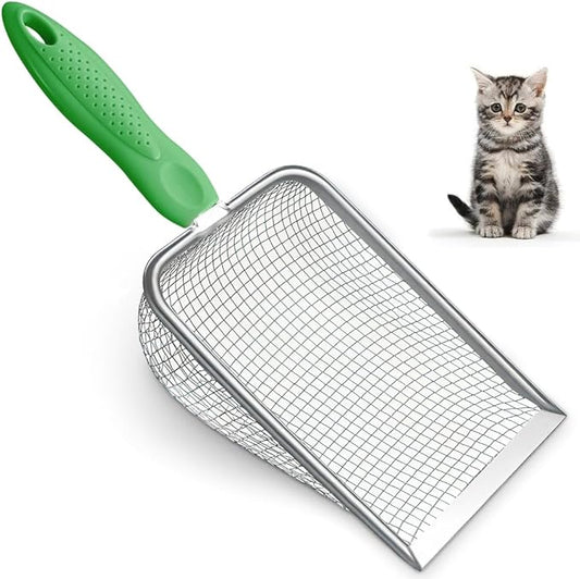 Metal Cat Litter Scoop, Sturdy Litter Cleaner Corner Shovel, Stainless Steel by Apidgrowth