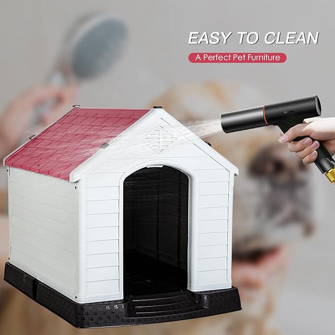 FDW Dog House Indoor Outdoor Durable Ventilate Waterproof Pet Plastic Dog House - Image 5