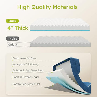 CWAWZ Jumbo Dog Bed for Extra Large Dogs, Orthopedic Dog Bed - Image 3
