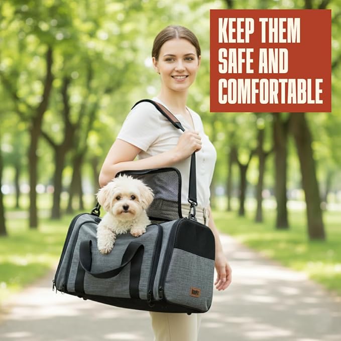 Soft Sided Pet Carrier for Small Dogs & Cats – Airline Approved Underseat - Image 6
