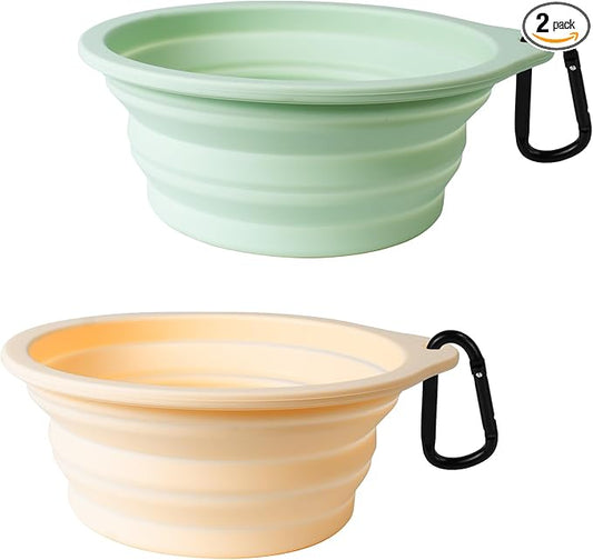 PetBonus 2-Pack Large Silicone Collapsible Dog Bowls, 34oz/1000ml BPA Free by Petbonus