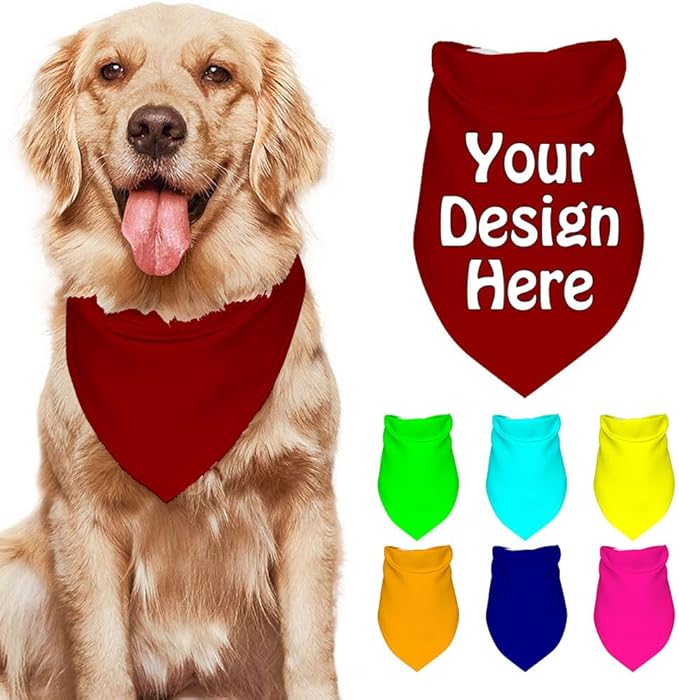 Personalized Dog Scarf Add Your Design Custom Dog Bandanas by VYXONIA