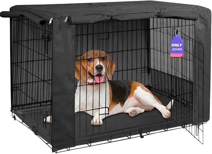 HiCaptain Breathable Dog Crate Cover 42 Inch, Durable Heavy Duty Kennel Cover by HiCaptain