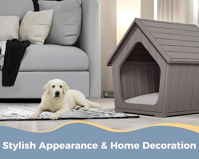 DRATO Dog House Outdoor Indoor Cozy Small Dog Houses Durable Resin Material - Image 2