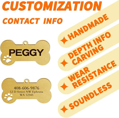 Dogs ID Tags Personalized Double Sided Deep Engraved Cat & Dog Collar Charm - Image 4