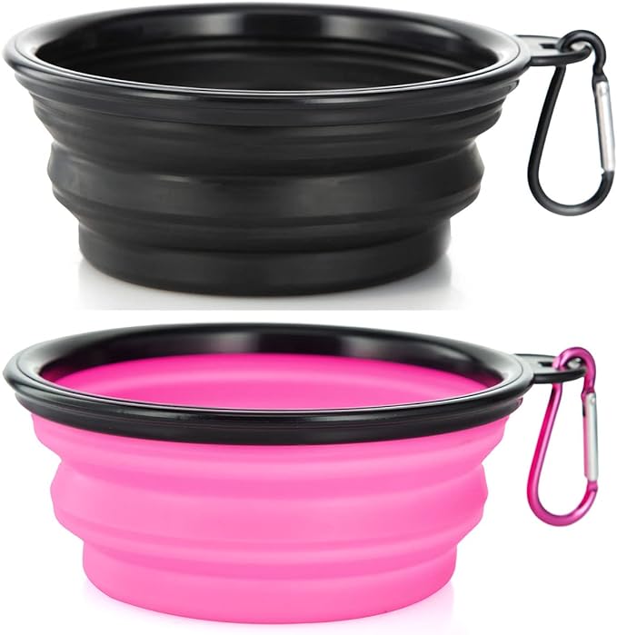 Dog Bowl Pet Collapsible Bowls, 2 Pack Collapsible Dog Water Bowls by SLSON