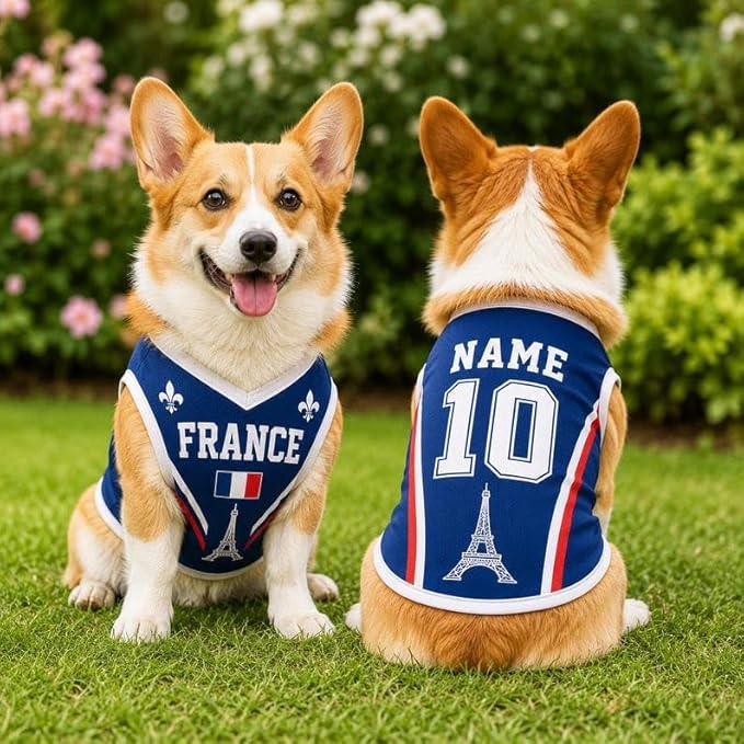 V-DECORPARKS Personalized Pet Soccer Jersey Custom Name Number Dog Cat Football - Image 5