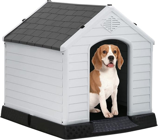 FDW Dog House Indoor Outdoor Durable Ventilate Waterproof Pet Plastic Dog House by FDW