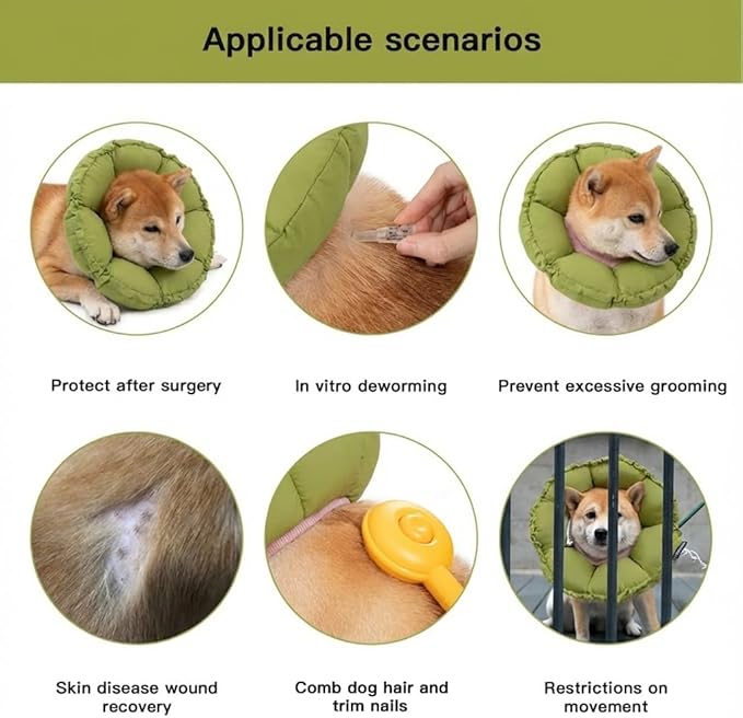 H HIDREAM Soft Dog Cones for Medium Dogs, Cute Adjustable Cone for Dogs to Stop - Image 5