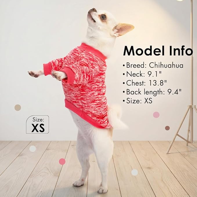 2 Pack Dog Sweaters for Small Dogs Girl Boy Winter Fleece Clothes Warm Soft Dog - Image 4