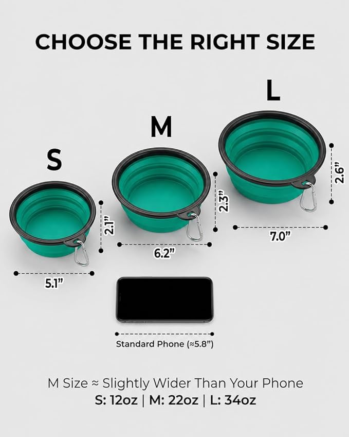 Collapsible Dog Bowls for Travel, BPA Free) - Image 3