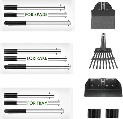 Pooper Scooper, Long Handle Dog Pooper Scooper, Heavy Duty Stainless Steel Rake - Image 6