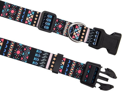 Mihqy Dog Collar with Bohemia Floral Tribal Geometric Patterns - Image 5