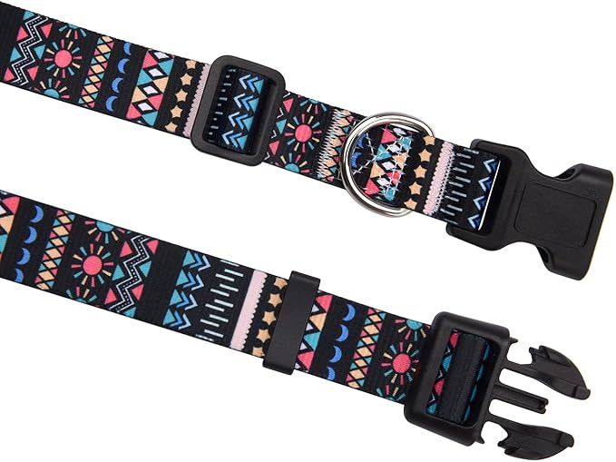 Mihqy Dog Collar with Bohemia Floral Tribal Geometric Patterns - Image 5