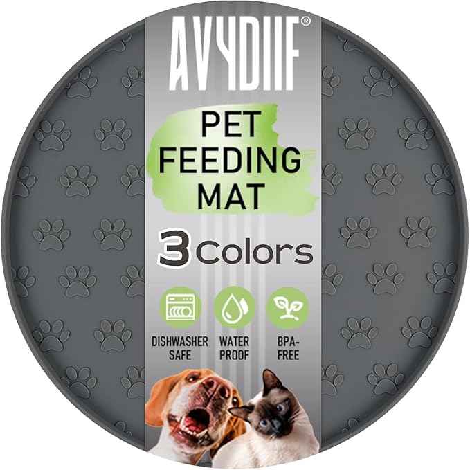Pet Feeding Mats for Food and Water, Waterproof Anti-Slip Placemats for Dog Cat by AVYDIIF