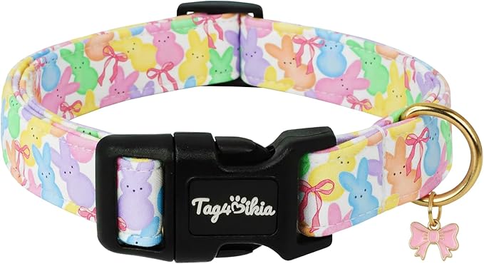 Easter Dog Collar with Cute Bunny & Bow Patterns, Small Dog Collar with by Unknown