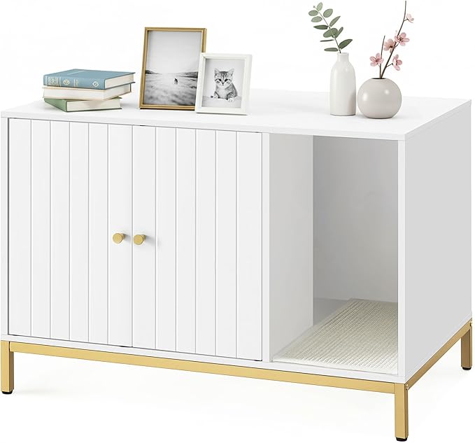 Feandrea Cat Litter Box Enclosure, Hidden Litter Box Furniture by FeandreabySONGMICSHOME