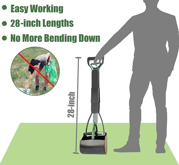 ienjoyed Dog Pooper Scooper for Large Medium & Small Dogs Heavy Duty, Long - Image 2
