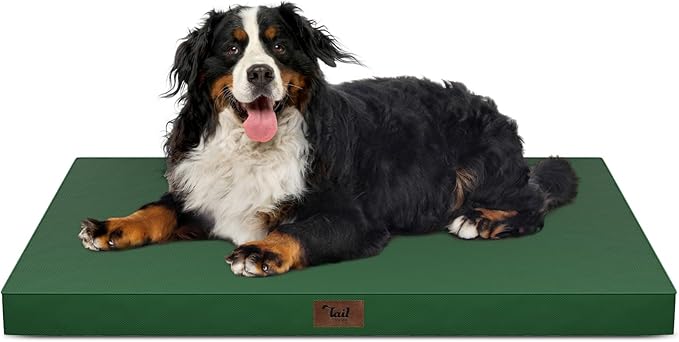 Outdoor All Weather Dog Bed, XXL Waterproof Orthopedic Egg Crate Foam Pet Mat by TailStories