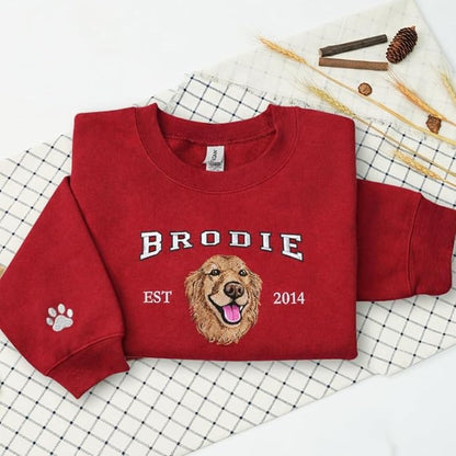 Custom Embroidered Sweatshirt Dog From Real Photo - Image 3