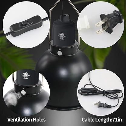 LUCKY HERP Aluminum 5.5inch Shallow Dome Reptile Light Fixture, Reptile Heat - Image 4
