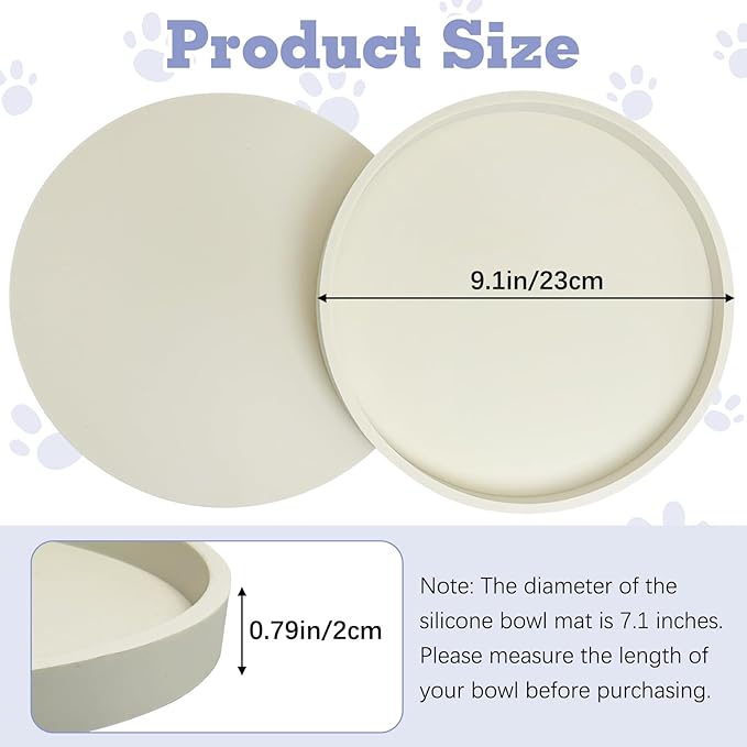 BNOSDM 2 PCS Dog Feeding Mat Brown Silicone Pet Food Mats Waterproof - Image 2