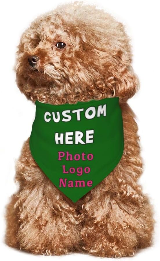 Personalized Dog Bandanas Custom Pet Scarf Add Your Own Logo Photo Text - Image 6