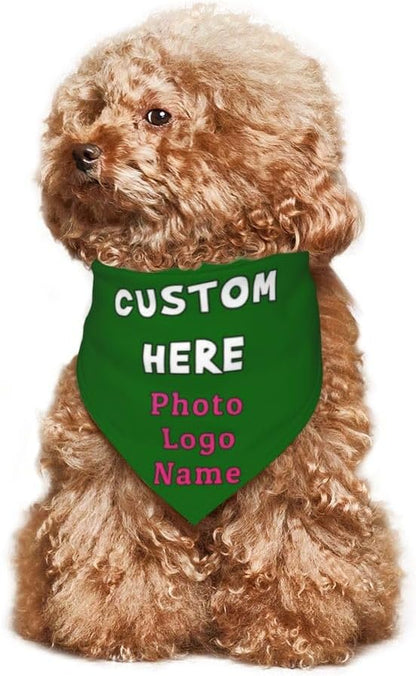 Personalized Dog Bandanas Custom Pet Scarf Add Your Own Logo Photo Text - Image 6