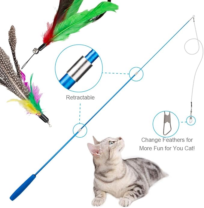 JIARON Cat Toys Feather Toy, Interactive Catcher and Funny Exercise - Image 3