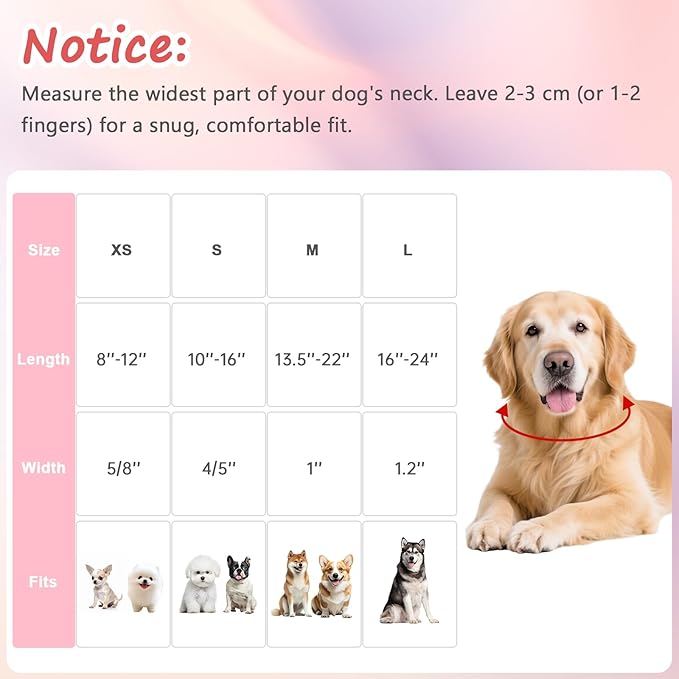 Dog Collar with Roses Patterns, Spring Summer Collection Pink Dog Collar with - Image 2