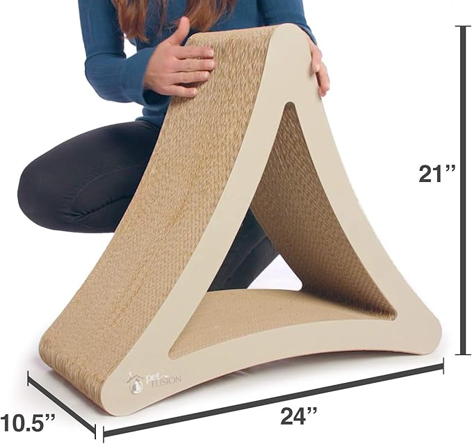 PetFusion 3-Sided Vertical Scratch Play & Perch Cat Scratching Post, 100% - Image 3