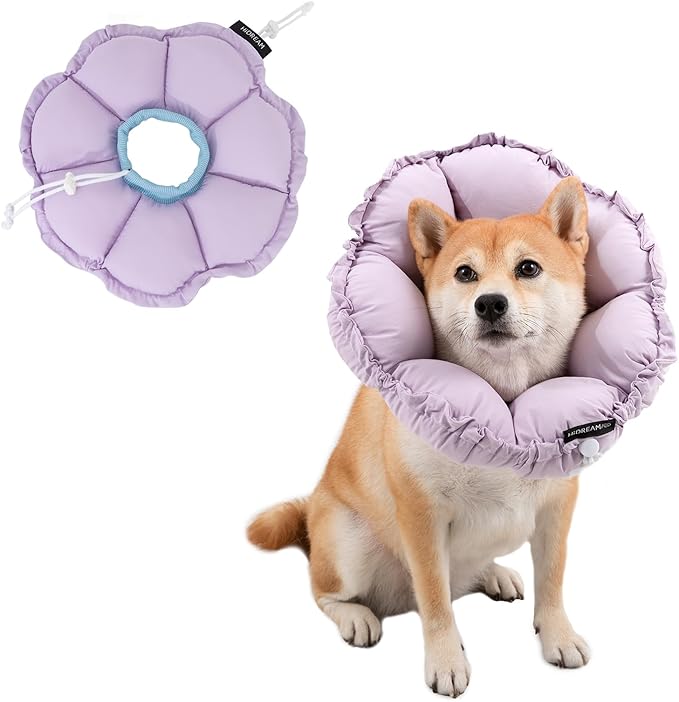 H HIDREAM Soft Dog Cones for Medium Dogs, Cute Adjustable Cone for Dogs to Stop by HHIDREAM