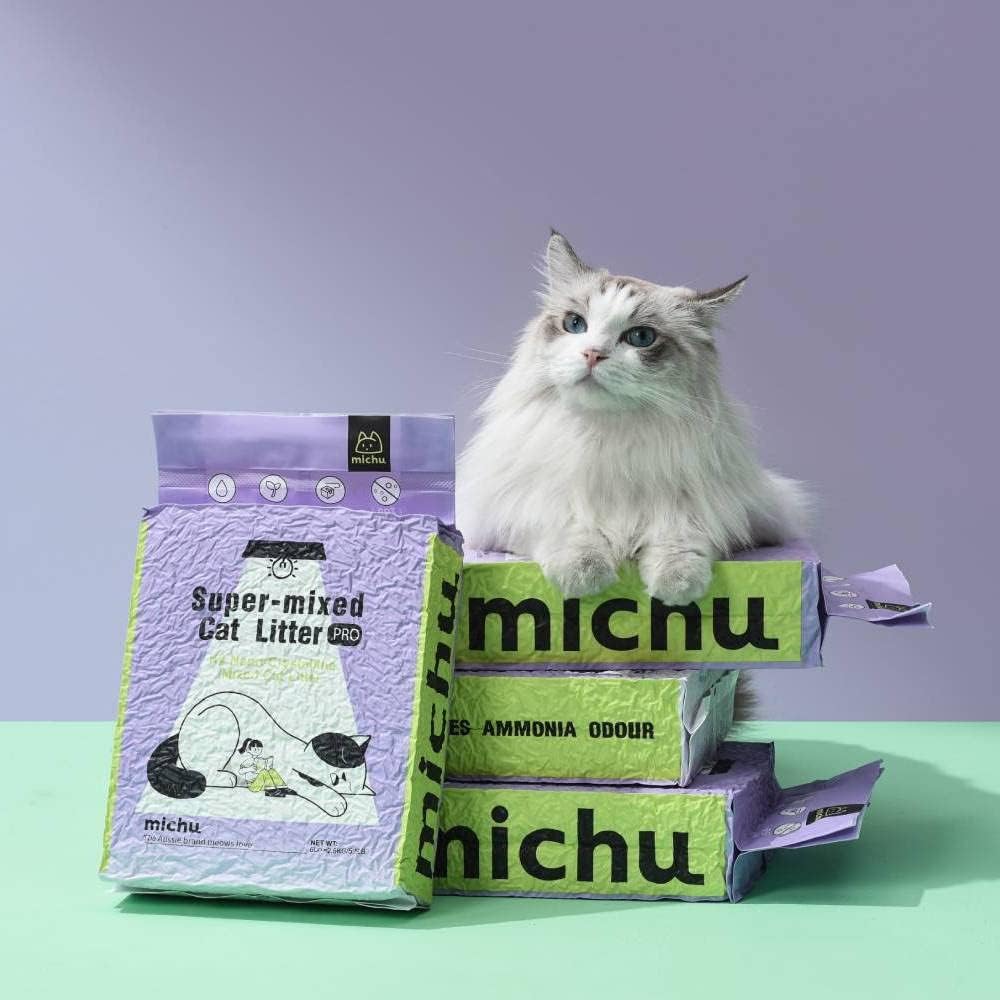 Tofu Cat Litter Natural Clumping Tofu Cat Litter 5.5lb/88oz 5 Scents (Watermelon + Mixed, 2 Pack)