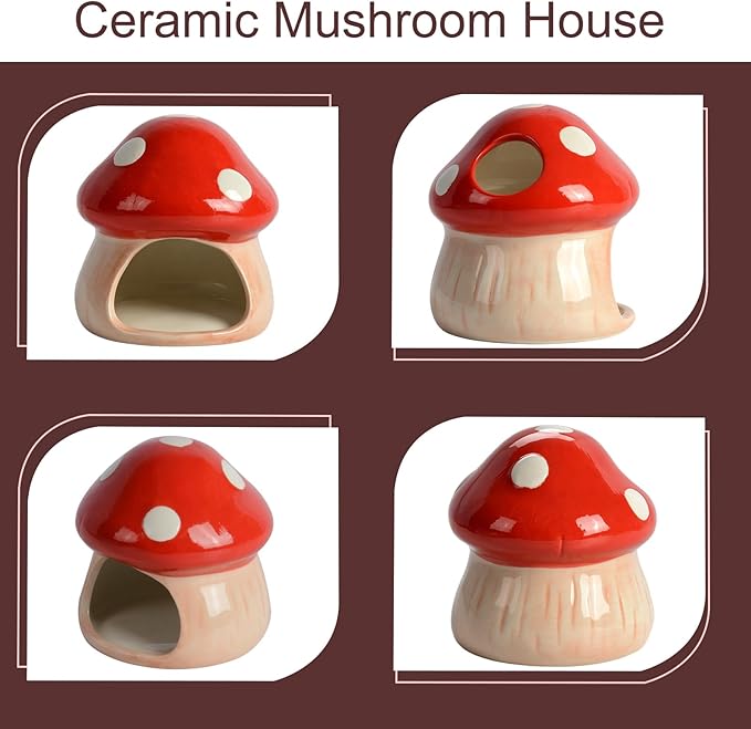 Cute Aquarium Mushroom House Betta Fish Tank Accessory Decor Mini Ceramic Fish - Image 5