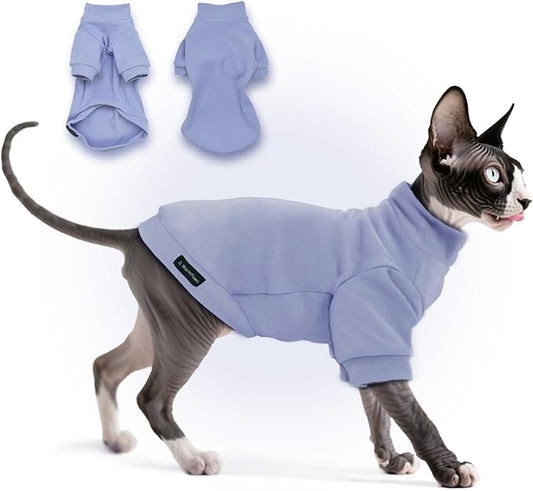 Fleece Sphynx Cat Clothes Soft Hairless Cat Clothes Pullover Cat Sweater by JLWarmPaws