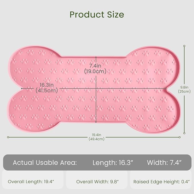 PWTAA Dog Food Mat Anti-Slip Silicone Dog Bowl Mat Thicker Pet Placemat - Image 2