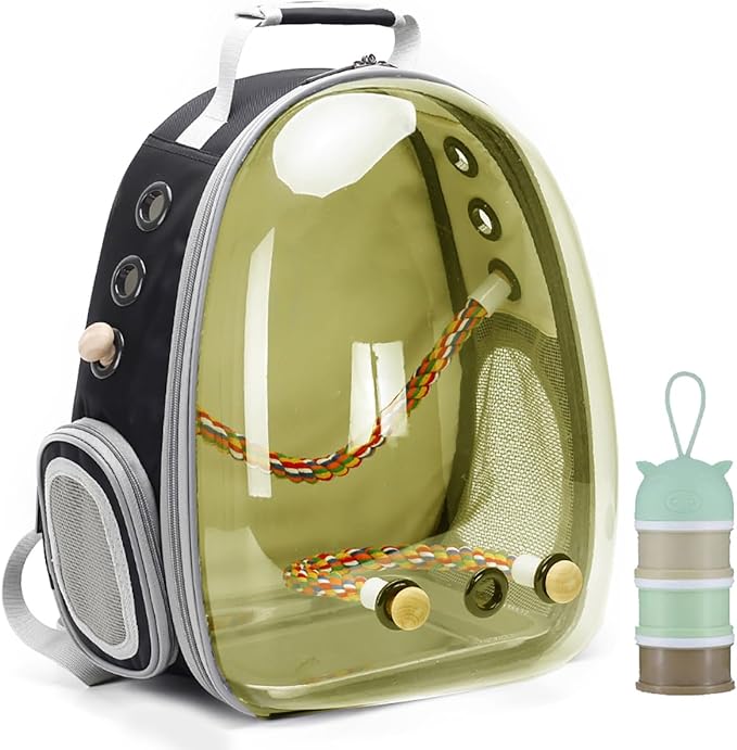 Bird Traval Carrier Cage, Polarized Tinted Brown Space Capsule Astronaut by halinfer