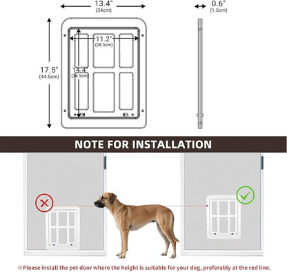 Dog Door for Screen Door with Magnetic Auto-Close, Lockable Doggy Door for - Image 6