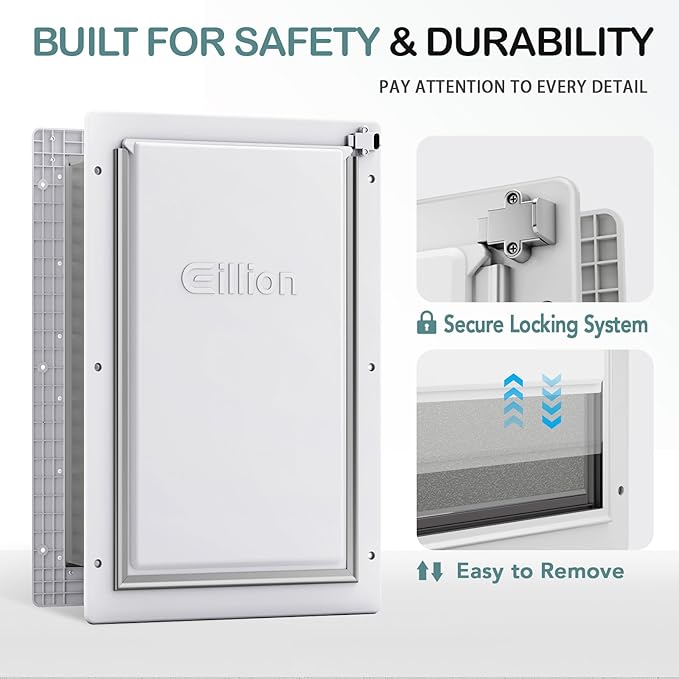 Pet Door for Wall, 3-Flap Insulated Dog Door, Durable Plastic Frame - Image 4