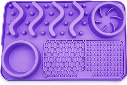 Silicone Dog Feeding Mat with Slow Feeder & Lick Pad - Image 8