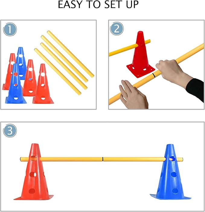 TNZMART Dog Agility Hurdle Cones Pet Jump Training Set Dog Agility Course - Image 7