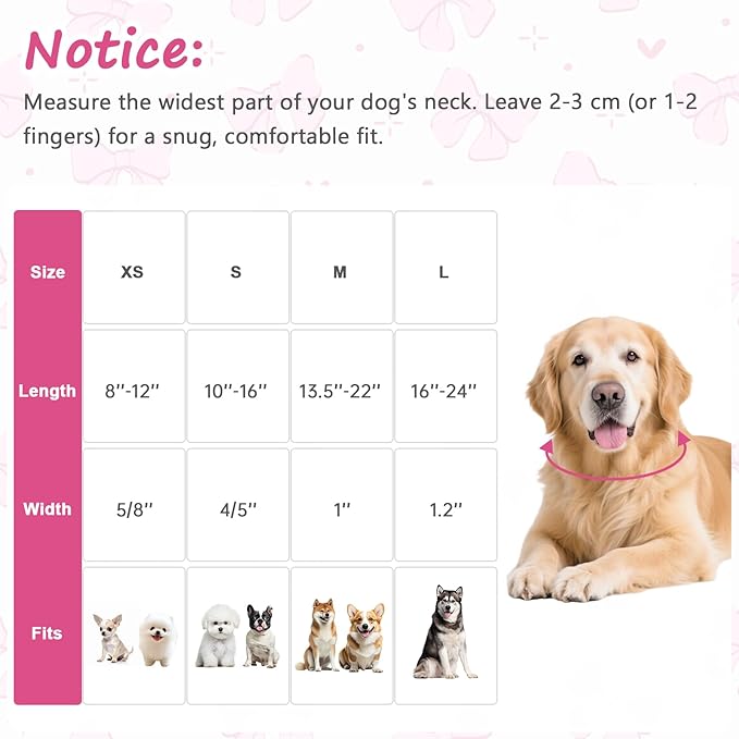 Pink Bow Dog Collar, Girl Dog Collars - Image 2