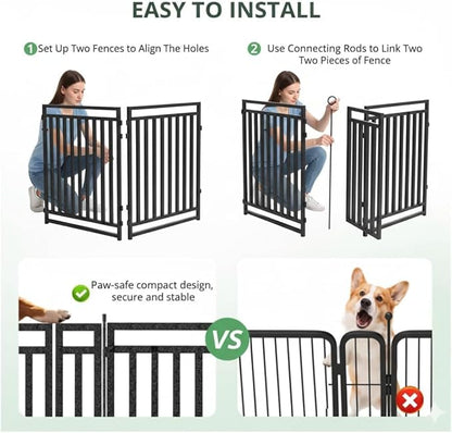Dog Fence Outdoor Indoor, 47 Inches Height 32 Panels Dog Playpen - Image 3