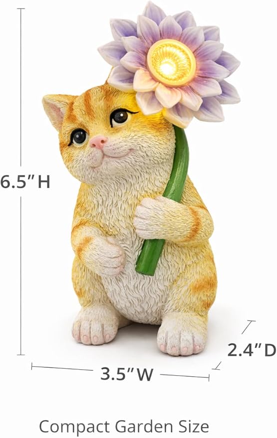GoGnome Solar Cat Garden Statue - Image 6