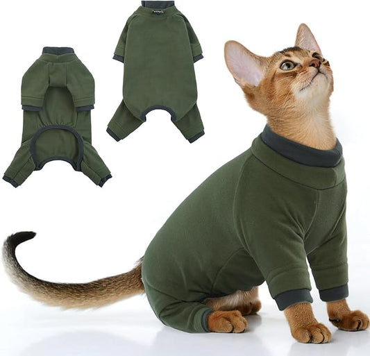 PUMYPOREITY Sticky Hair Cat Clothes, Prevent Loss Pajamas, Soft Sweaters by PUMYPOREITY
