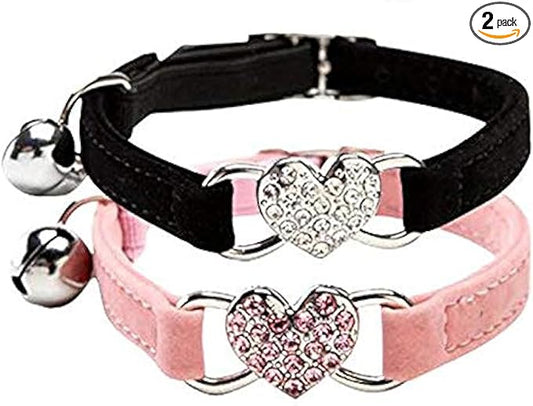 CHUKCHI Pink Soft Velvet Safe Cat Adjustable Collar by CHUKCHI