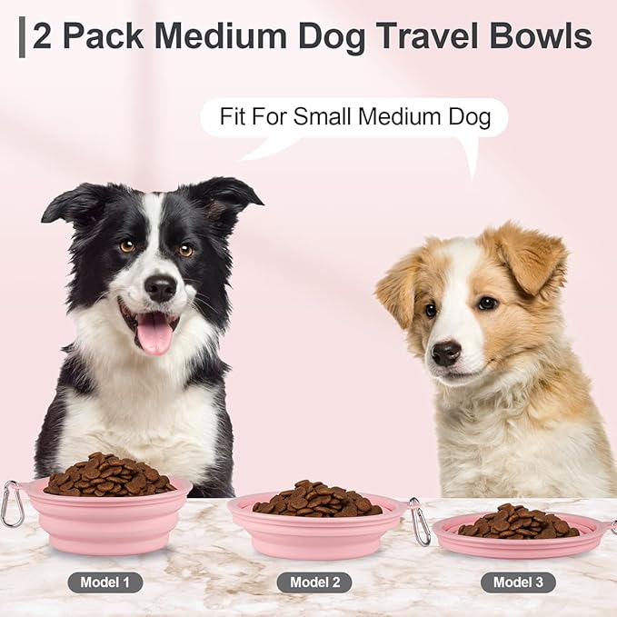 Kytely Collapsible Dog Bowls Medium, 2 Pack Travel Dog Bowls - Image 4