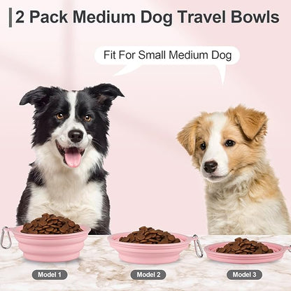 Kytely Collapsible Dog Bowls Medium, 2 Pack Travel Dog Bowls - Image 4