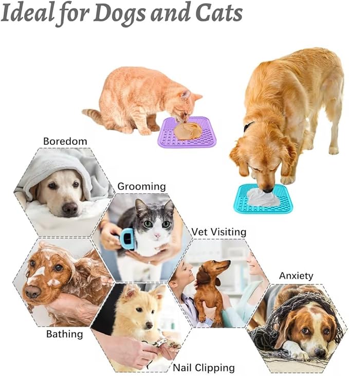 MateeyLife 2PCS Small Lick Mat for Dogs and Cats, Licking Mats for Dog Anxiety - Image 4