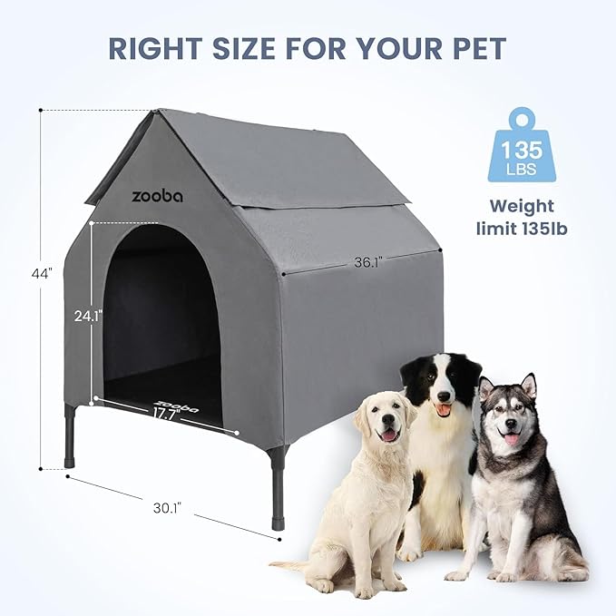 Zooba 36" Large Dog House for Large Dog Indoor or Outside, Weatherproof 600D - Image 4